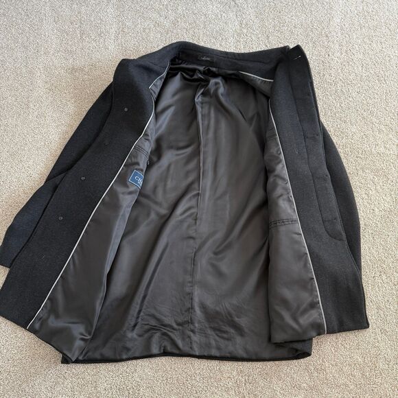Chaps Wool Blend Top Coat 42L Mens Charcoal Gray Business Casual Overcoat Jacket - Picture 4 of 8